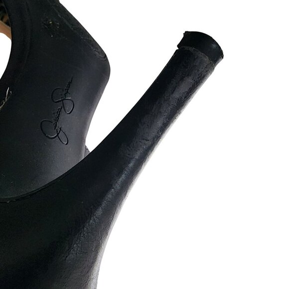 Jessica Simpson Genuine Leather Open-Toe Heels With Ankle Straps Black Size 8.5M - Picture 16 of 16